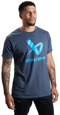 Bauer Core Lockup Short Sleeve Crew Tee Adult -Hockey Supremacy 1059666 NVY Mens 1266