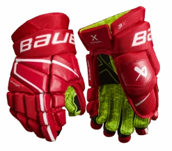 Bauer Vapor 3X Junior Hockey Gloves 17 Bauer Vapor 3X Junior Hockey Gloves -Hockey Supremacy 3X JR FRONT RED1