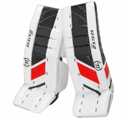 Warrior Ritual GT2 Junior Goalie Pads (w/ Knee Pads) -Hockey Supremacy warrior ritual gt2 junior goalie pads white black red